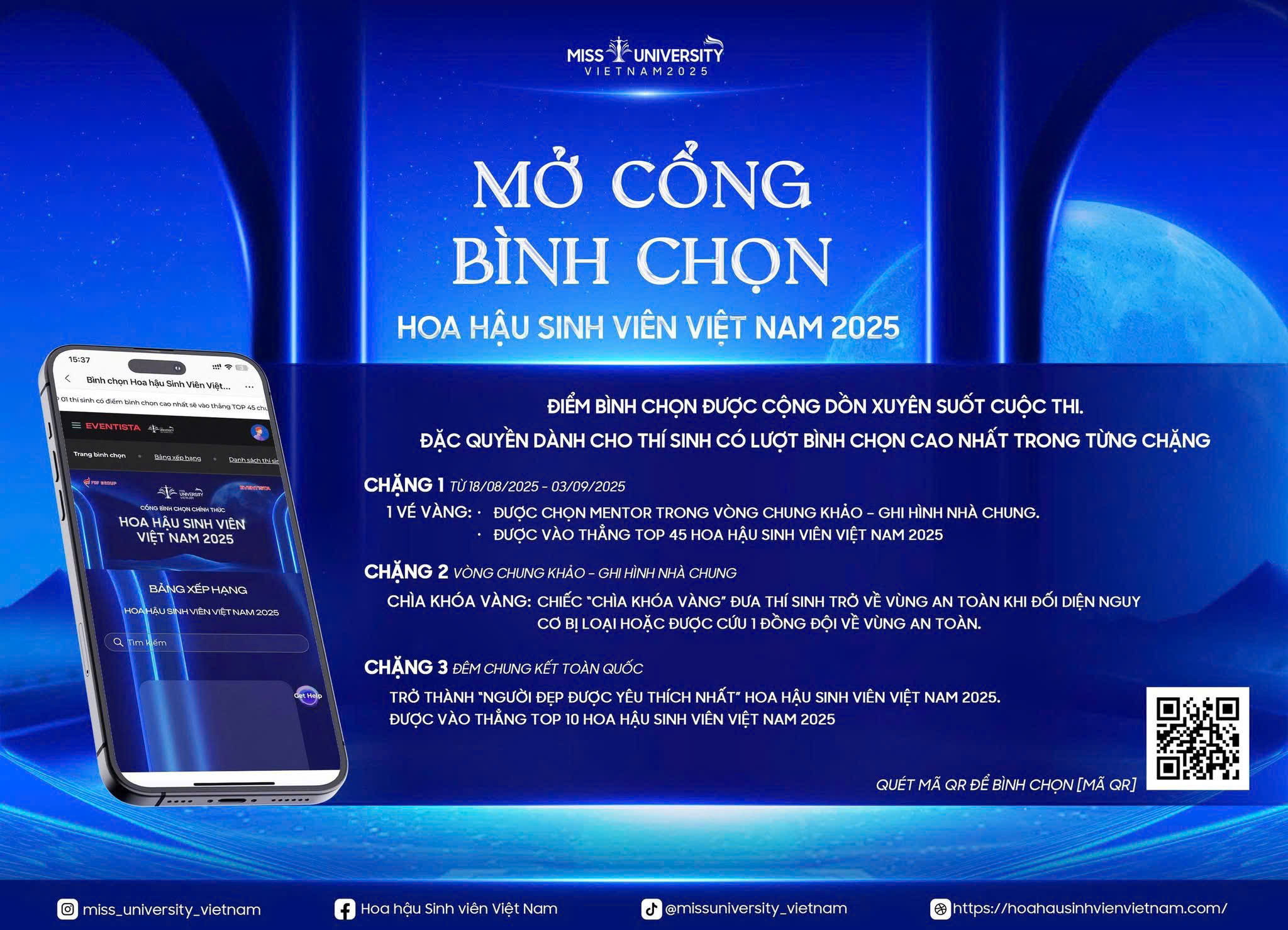 CHÍNH THỨC MỞ CỔNG BÌNH CHỌN HOA HẬU SINH VIÊN VIỆT NAM 2025